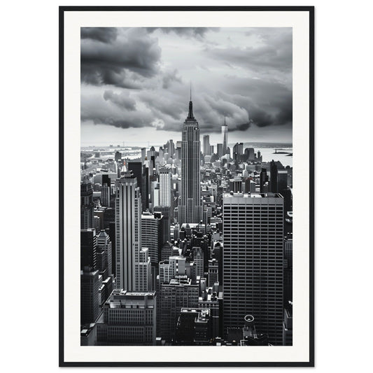 Poster New York Noir et Blanc ( 70x100-cm-Bois-noir)