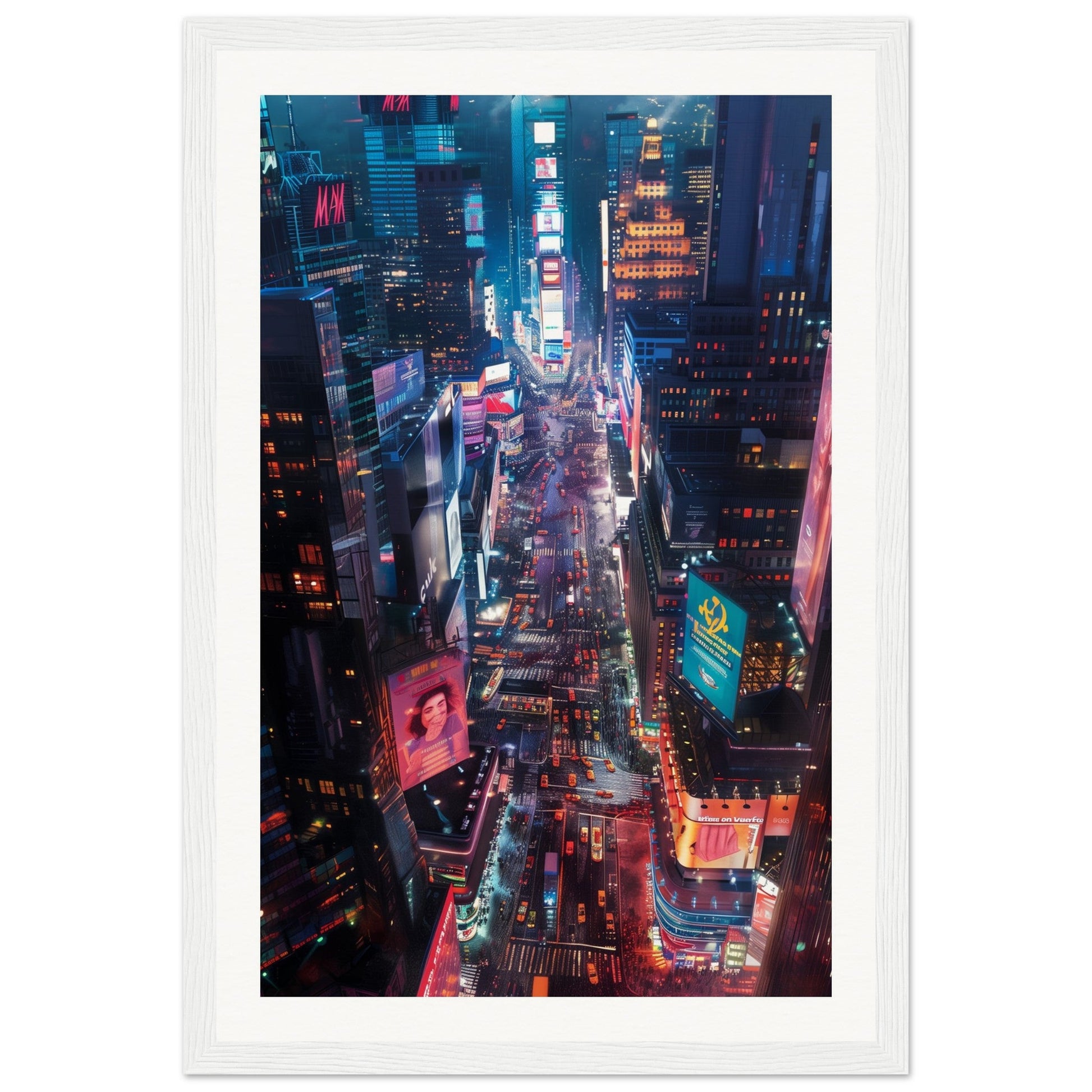 Poster New York Times Square ( 30x45-cm-Bois-blanc)