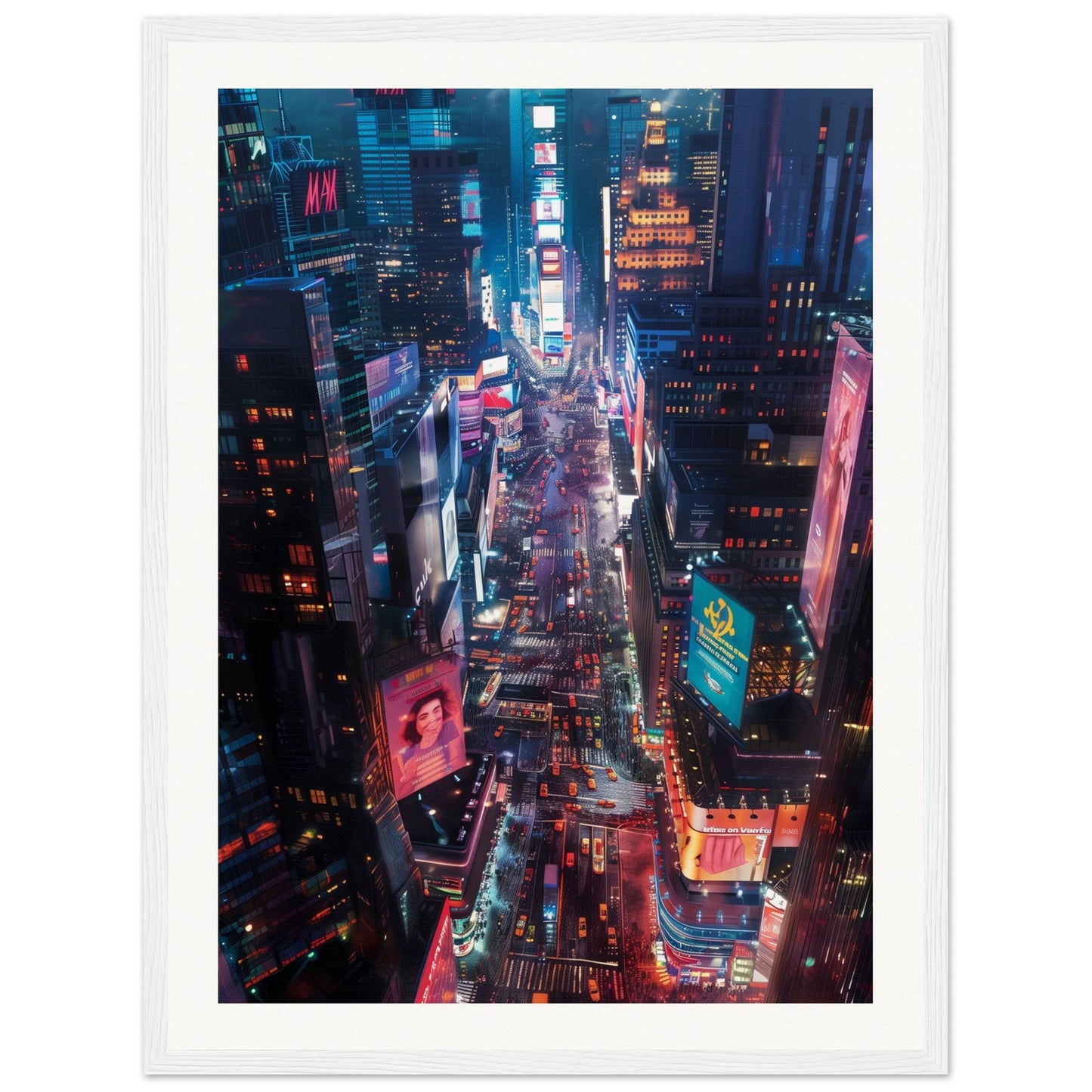 Poster New York Times Square ( 45x60-cm-Bois-blanc)