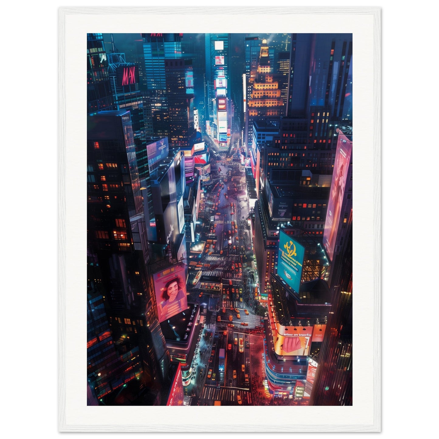 Poster New York Times Square ( 60x80-cm-Bois-blanc)