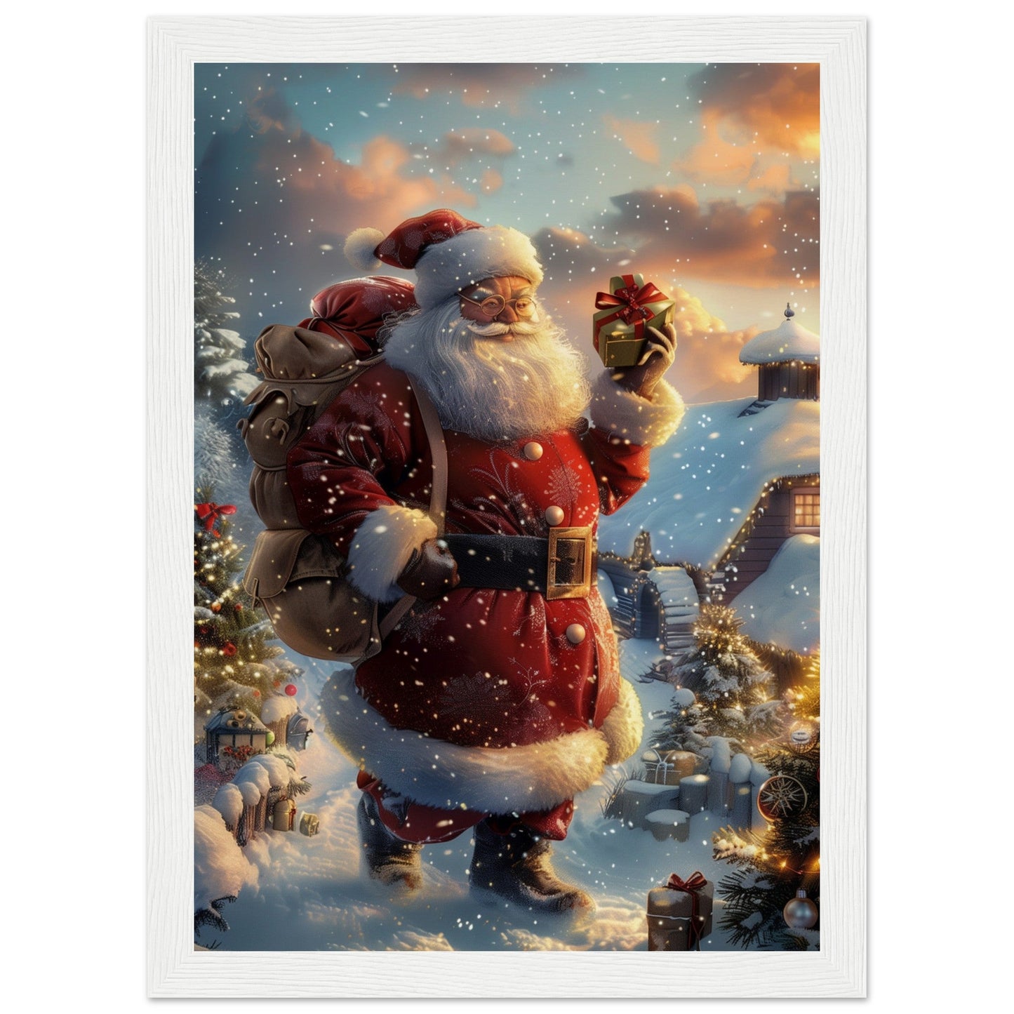 Poster Noël Antan ( 21x29.7-cm-Bois-blanc)