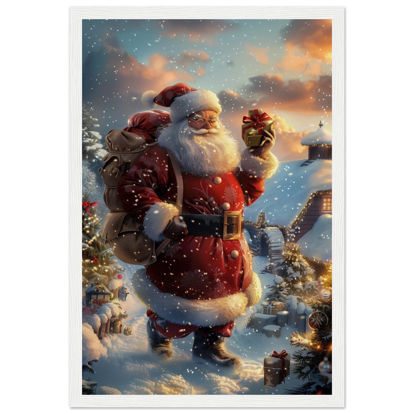 Poster Noël Antan ( 30x45-cm-Bois-blanc)