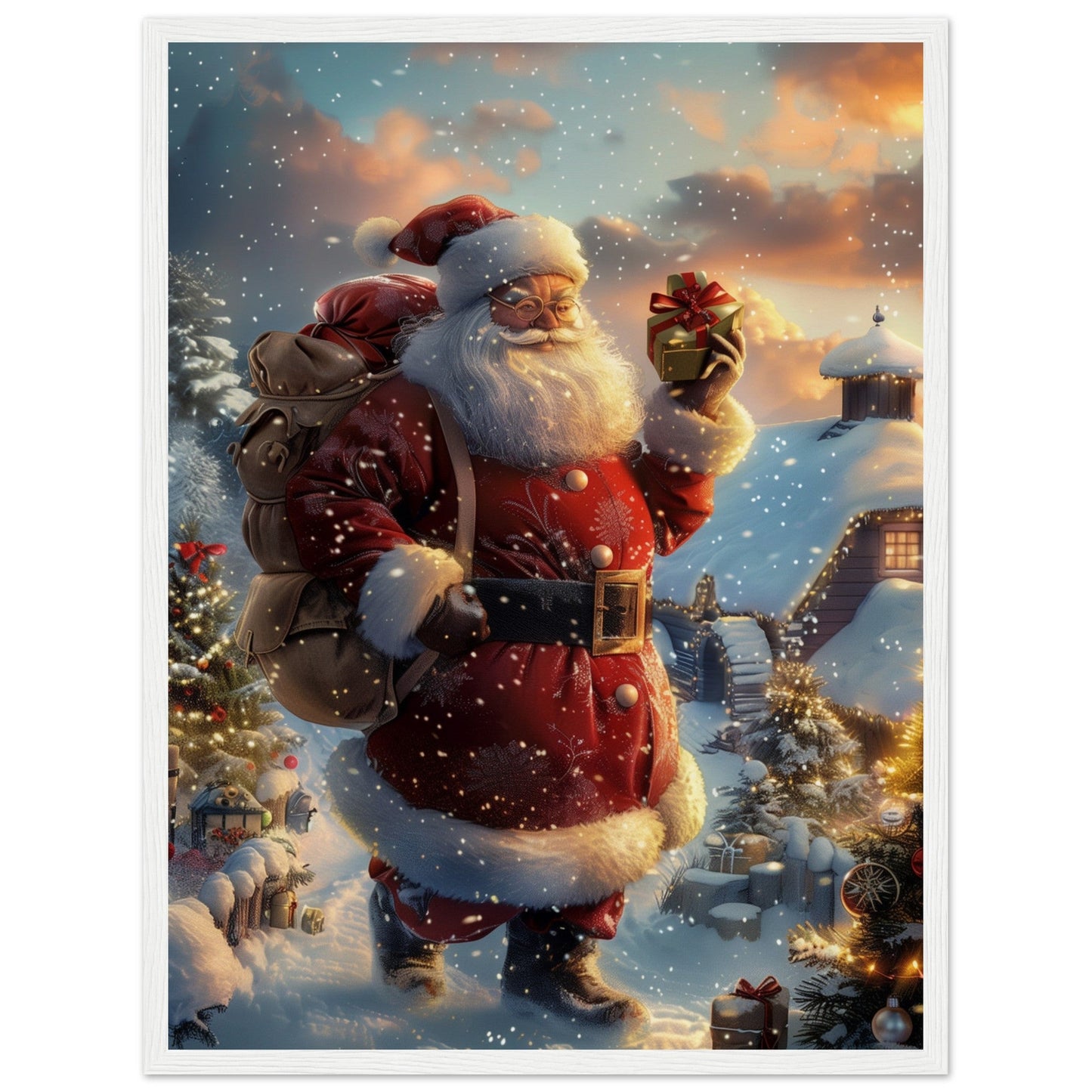 Poster Noël Antan ( 45x60-cm-Bois-blanc)