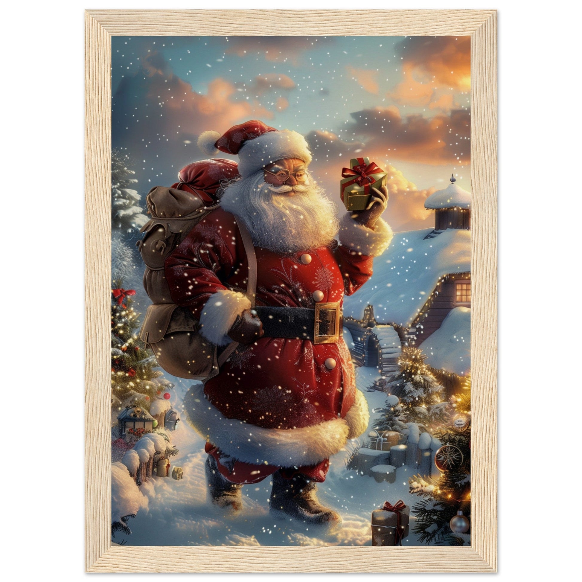 Poster Noël Antan ( 21x29.7-cm-Bois-clair)