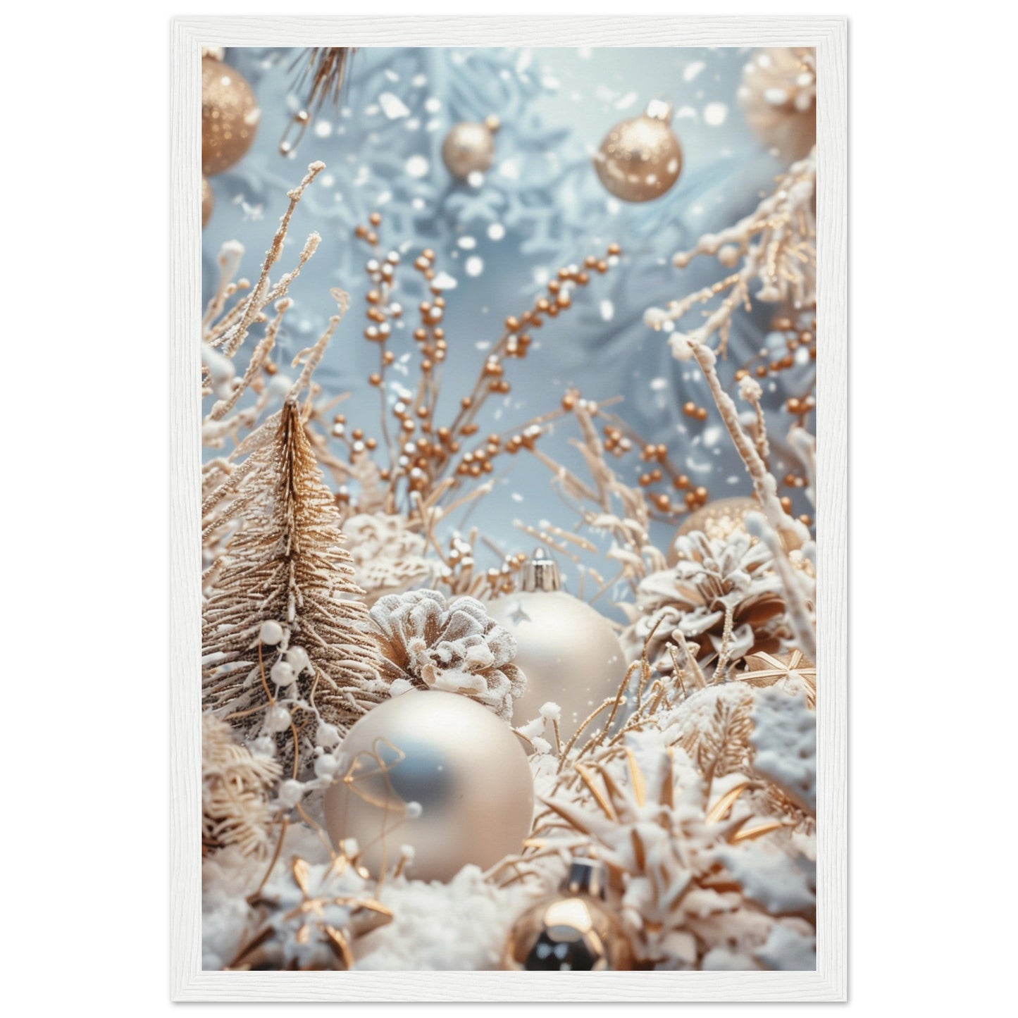 Poster Noël Blanc ( 30x45-cm-Bois-blanc)