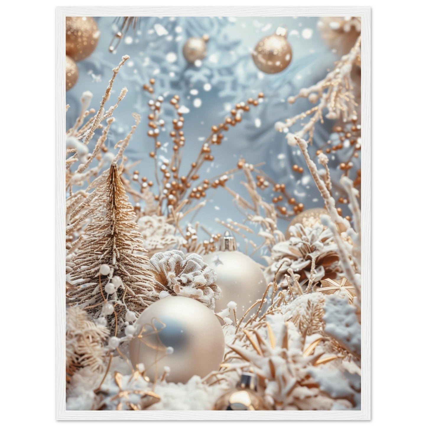 Poster Noël Blanc ( 45x60-cm-Bois-blanc)