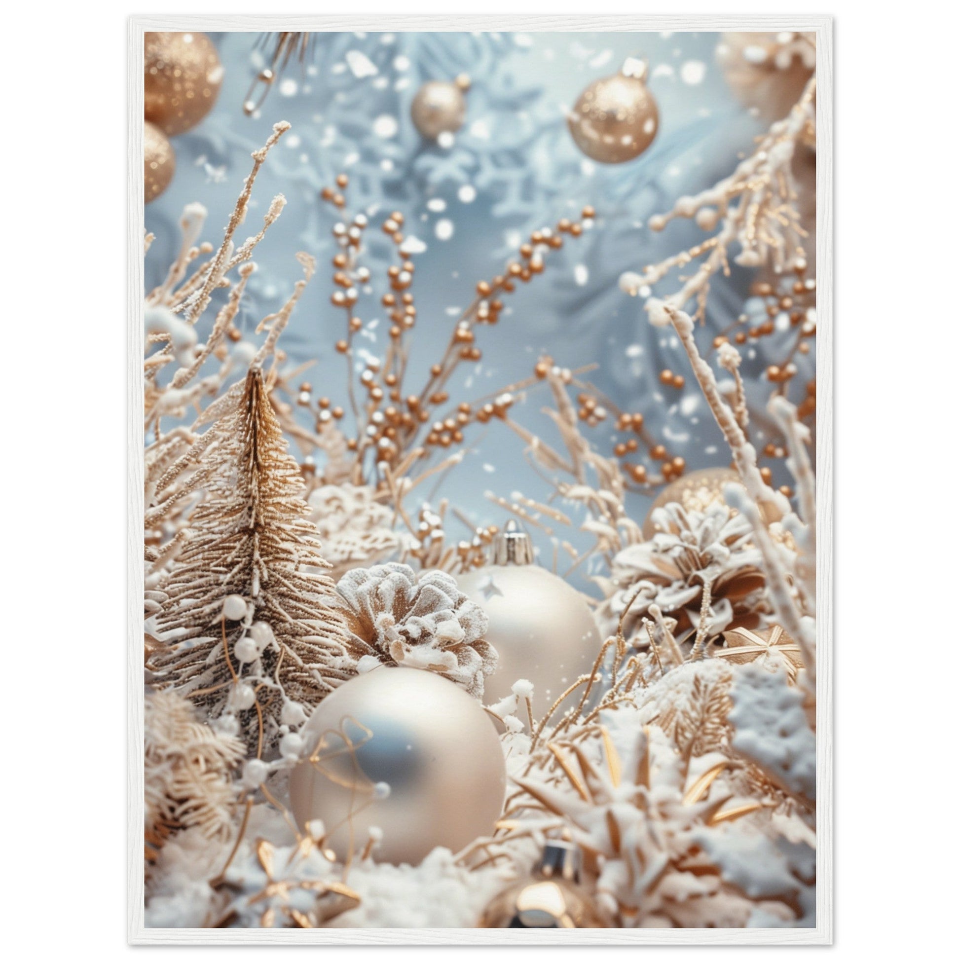 Poster Noël Blanc ( 60x80-cm-Bois-blanc)