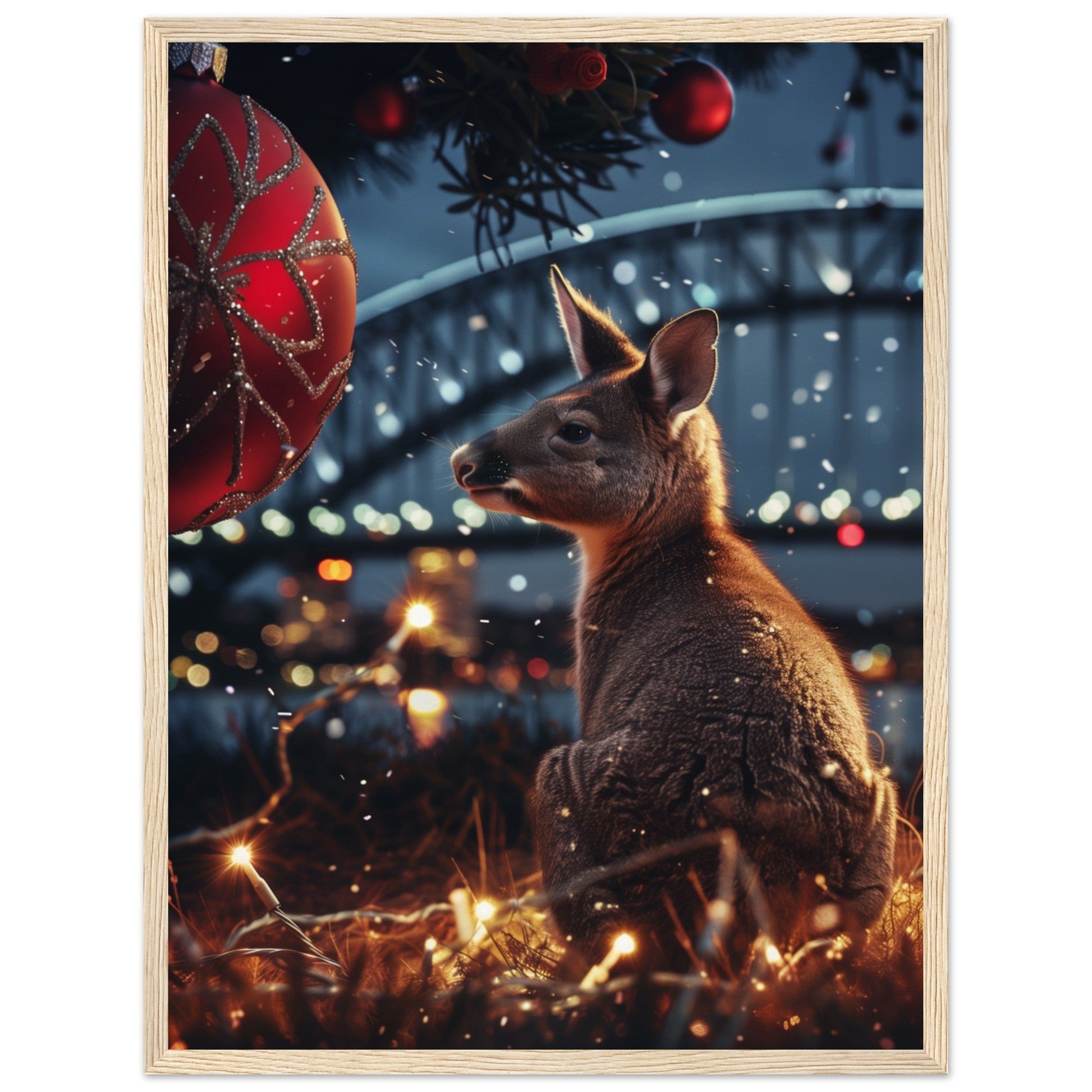 Poster Noël En Australie ( 45x60-cm-Bois-clair)