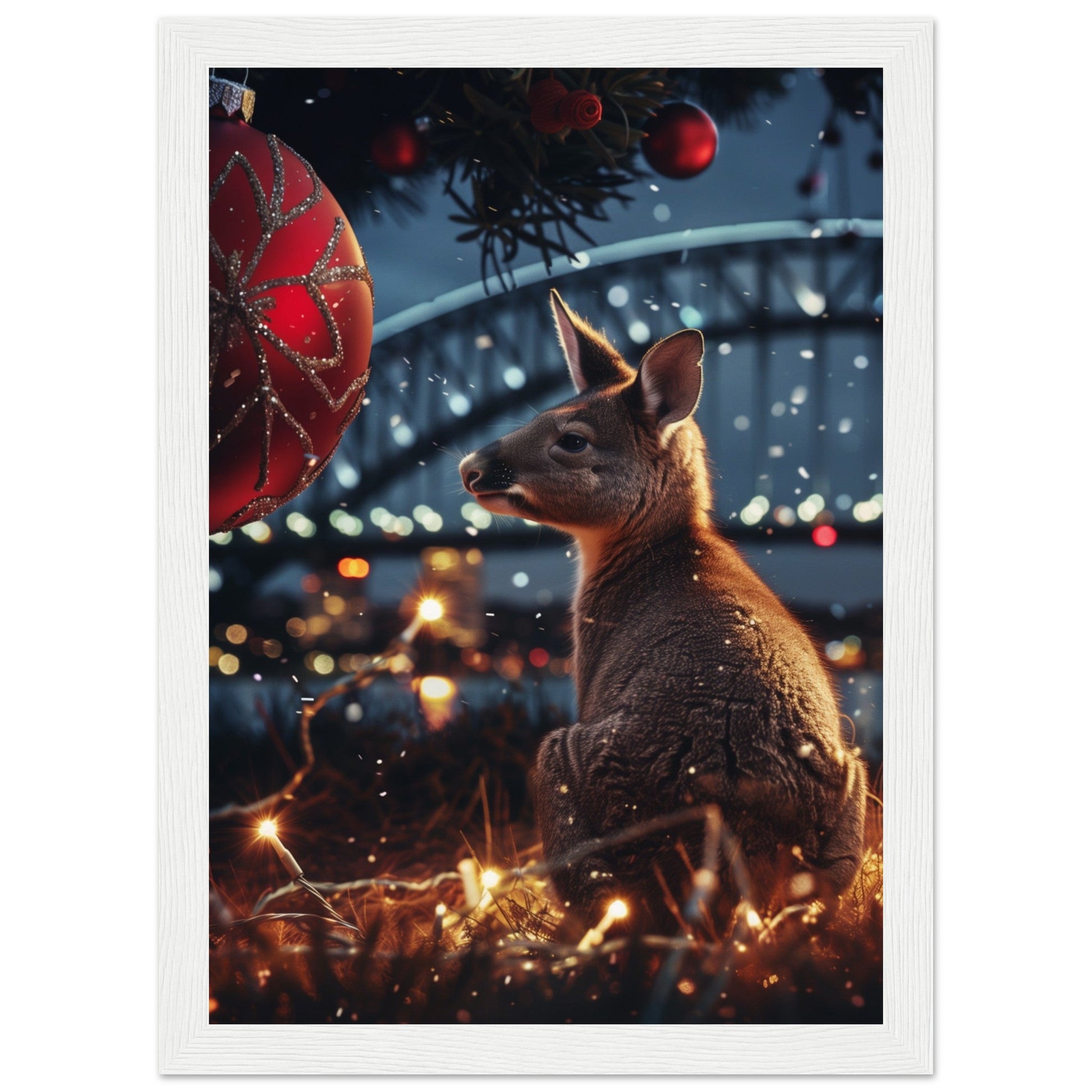 Poster Noël En Australie ( 21x29.7-cm-Bois-blanc)