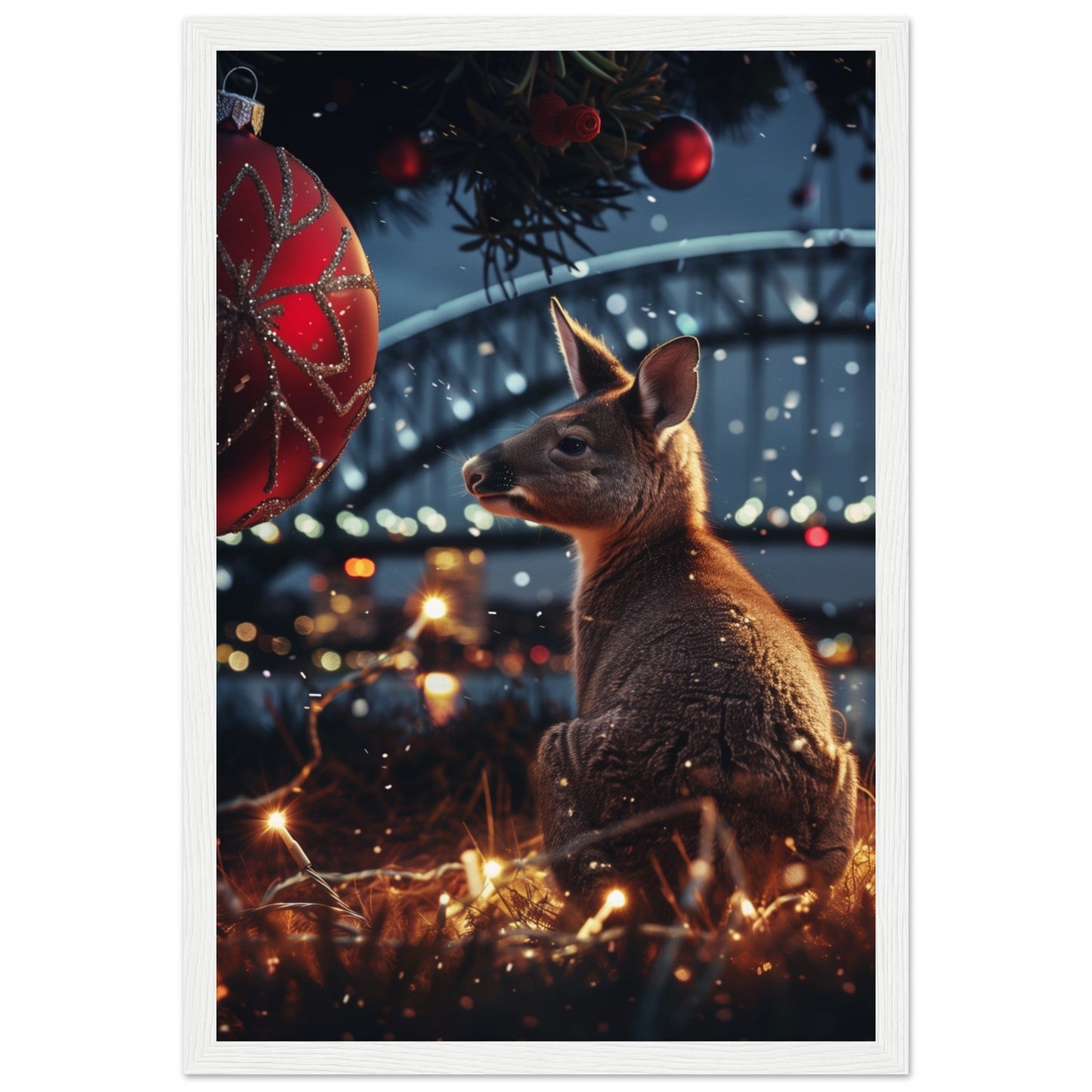 Poster Noël En Australie ( 30x45-cm-Bois-blanc)