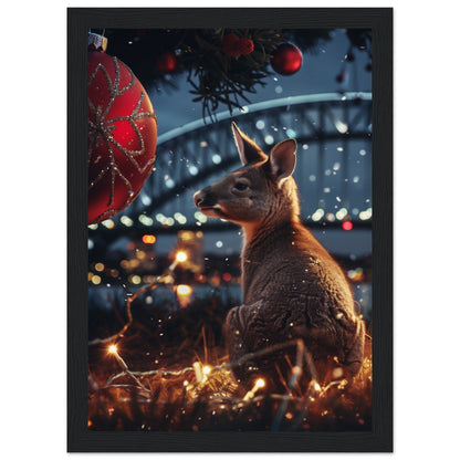 Poster Noël En Australie ( 21x29.7-cm-Bois-noir)