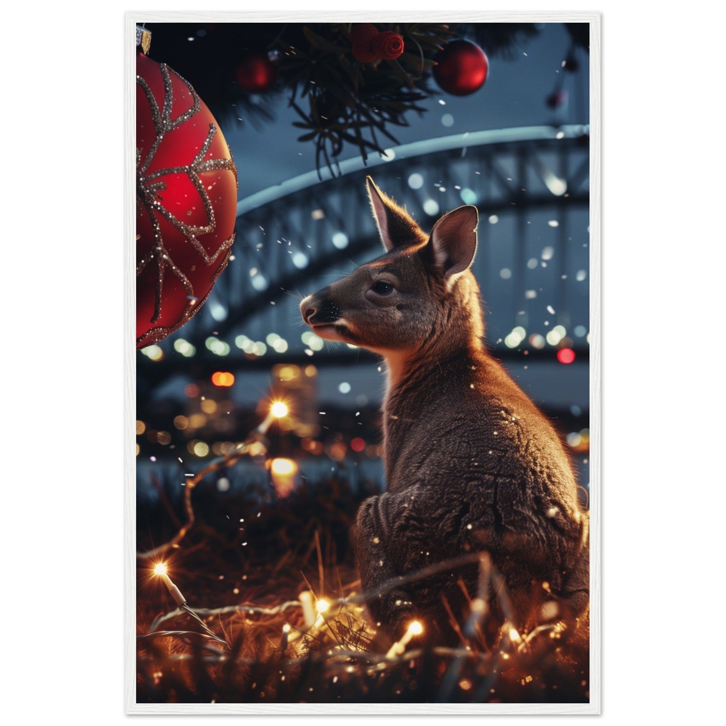 Poster Noël En Australie ( 60x90-cm-Bois-blanc)