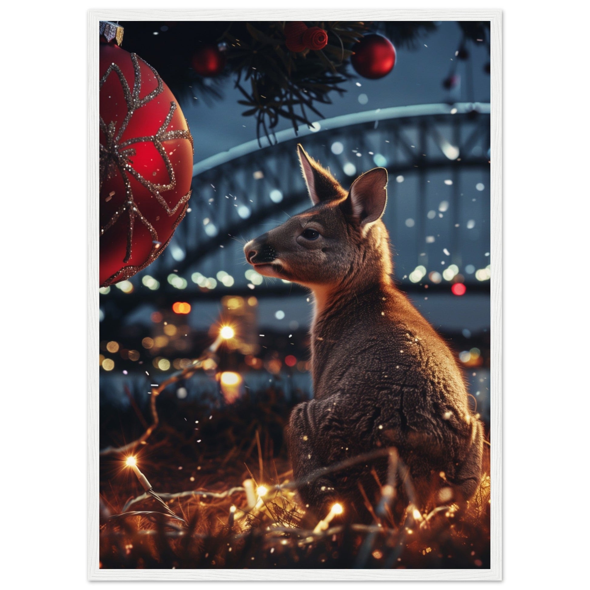 Poster Noël En Australie ( 50x70-cm-Bois-blanc)