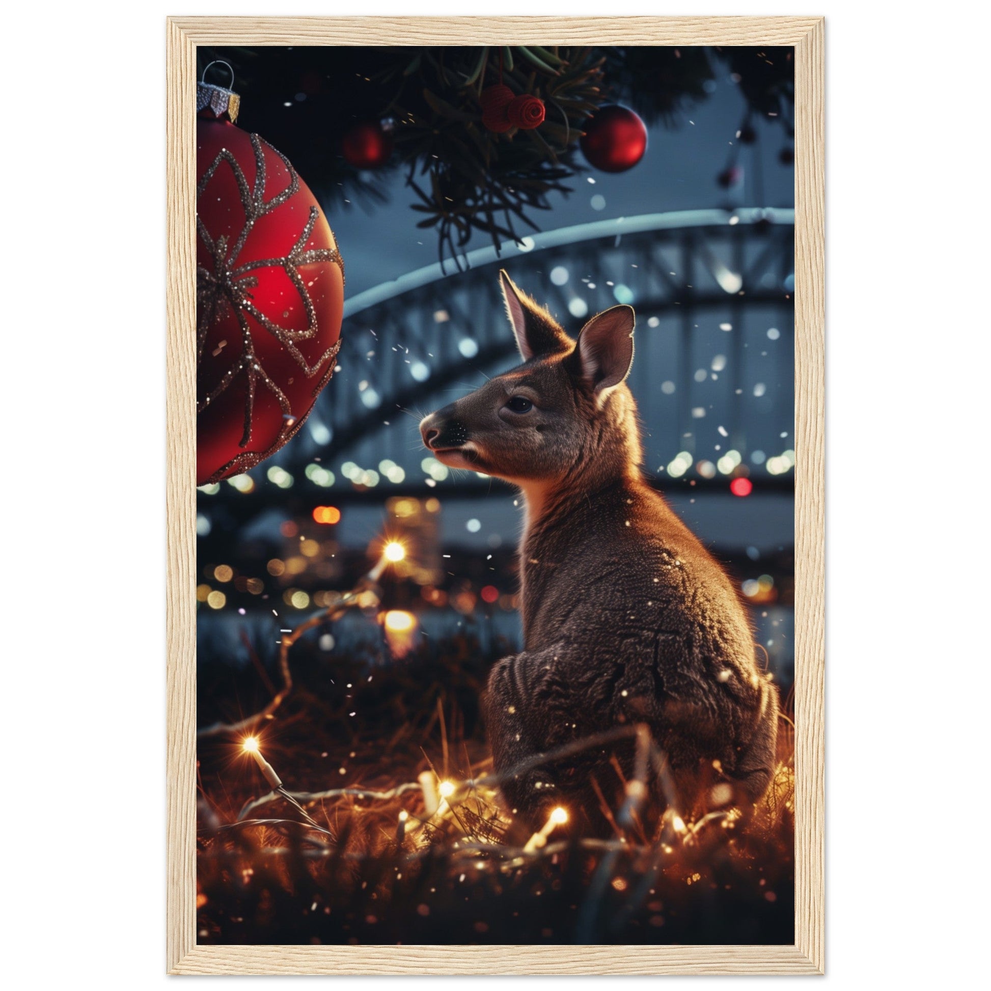 Poster Noël En Australie ( 30x45-cm-Bois-clair)