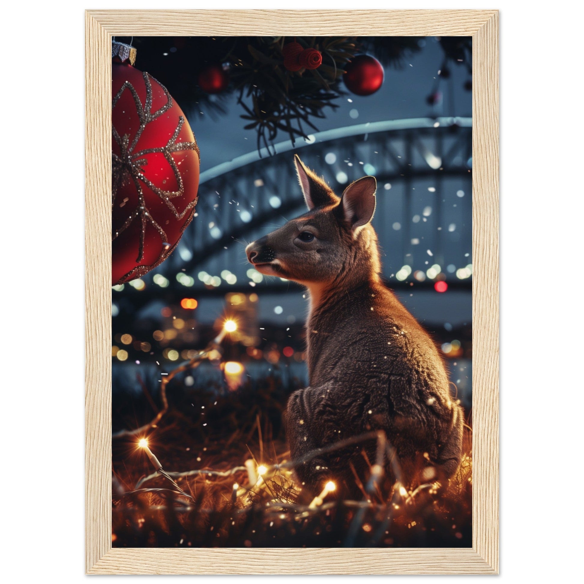 Poster Noël En Australie ( 21x29.7-cm-Bois-clair)