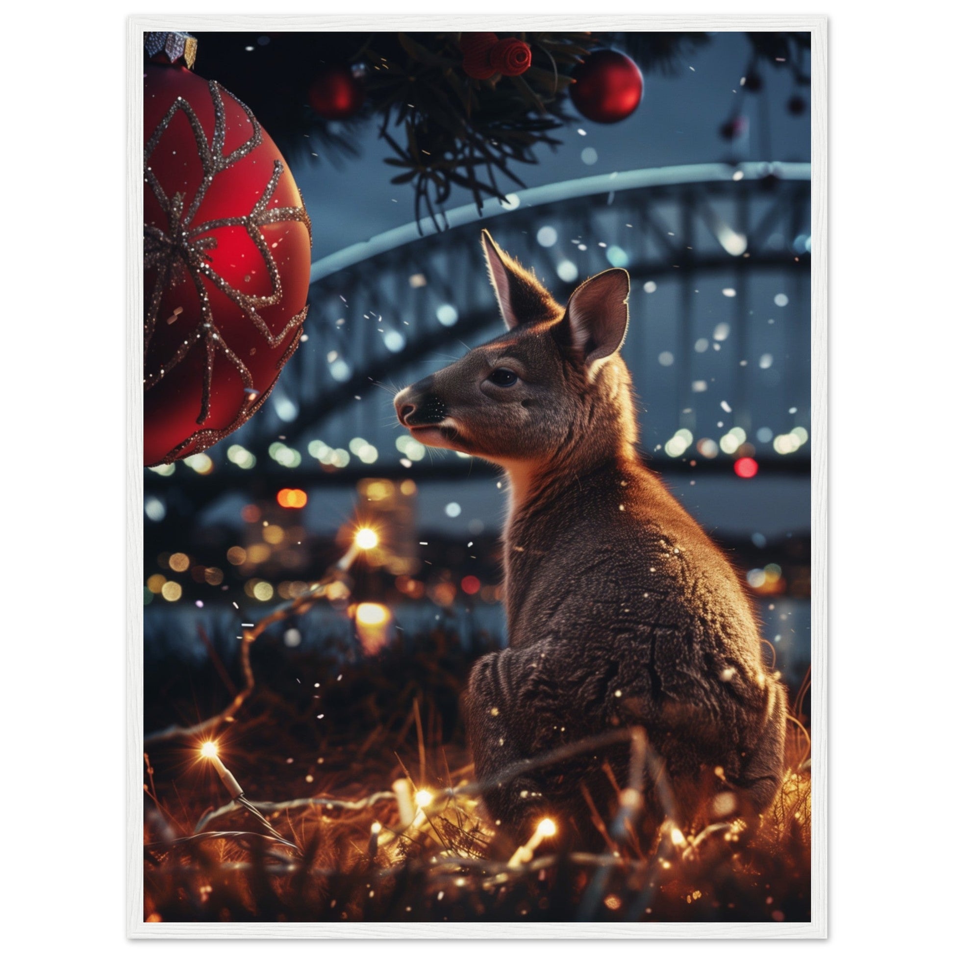 Poster Noël En Australie ( 60x80-cm-Bois-blanc)