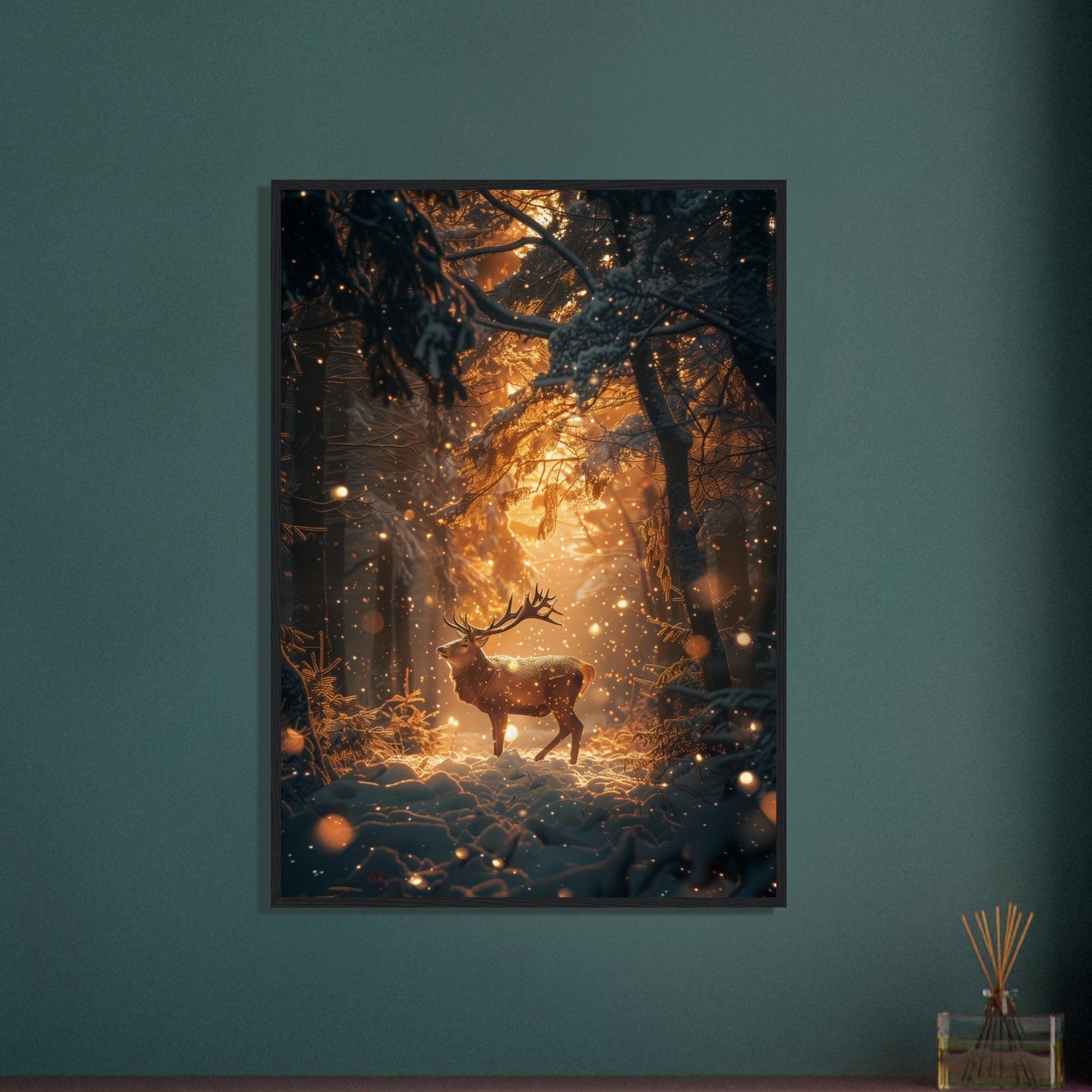 Poster Noël Forêt Cerf ( )