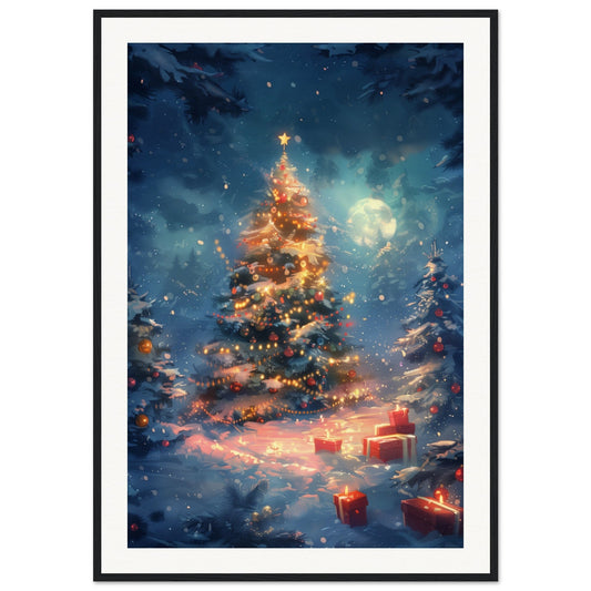 Poster Noël Maternelle ( 70x100-cm-Bois-noir)