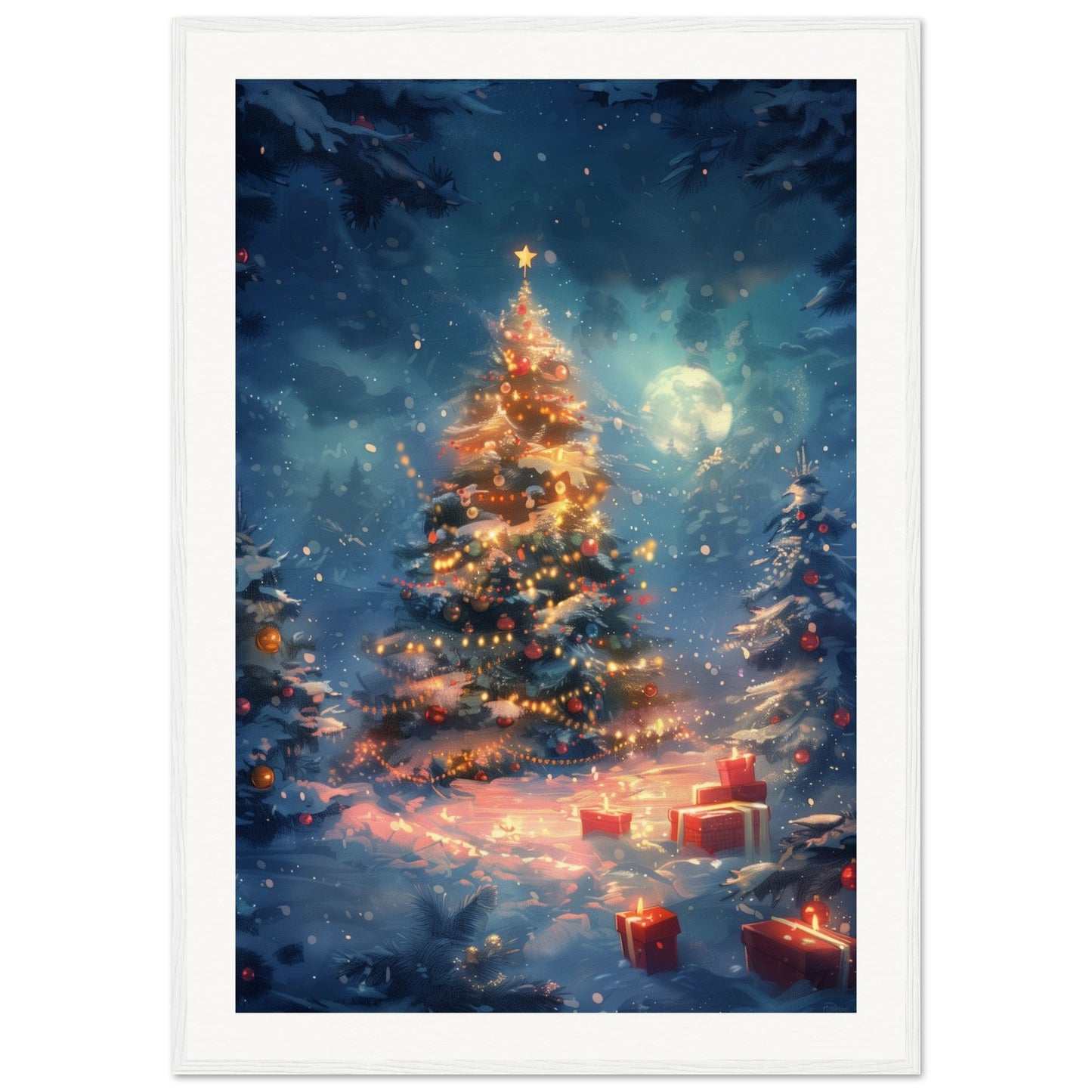 Poster Noël Maternelle ( 70x100-cm-Bois-blanc)