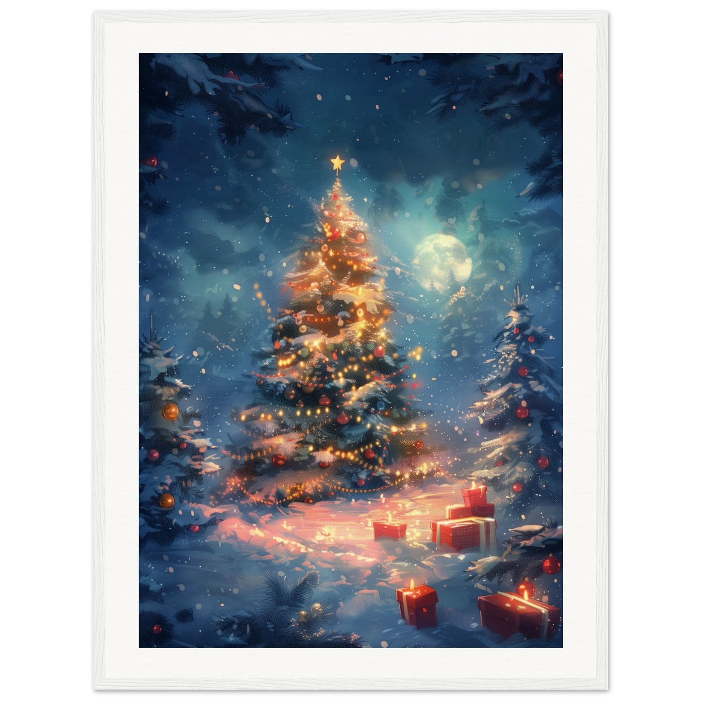 Poster Noël Maternelle ( 60x80-cm-Bois-blanc)