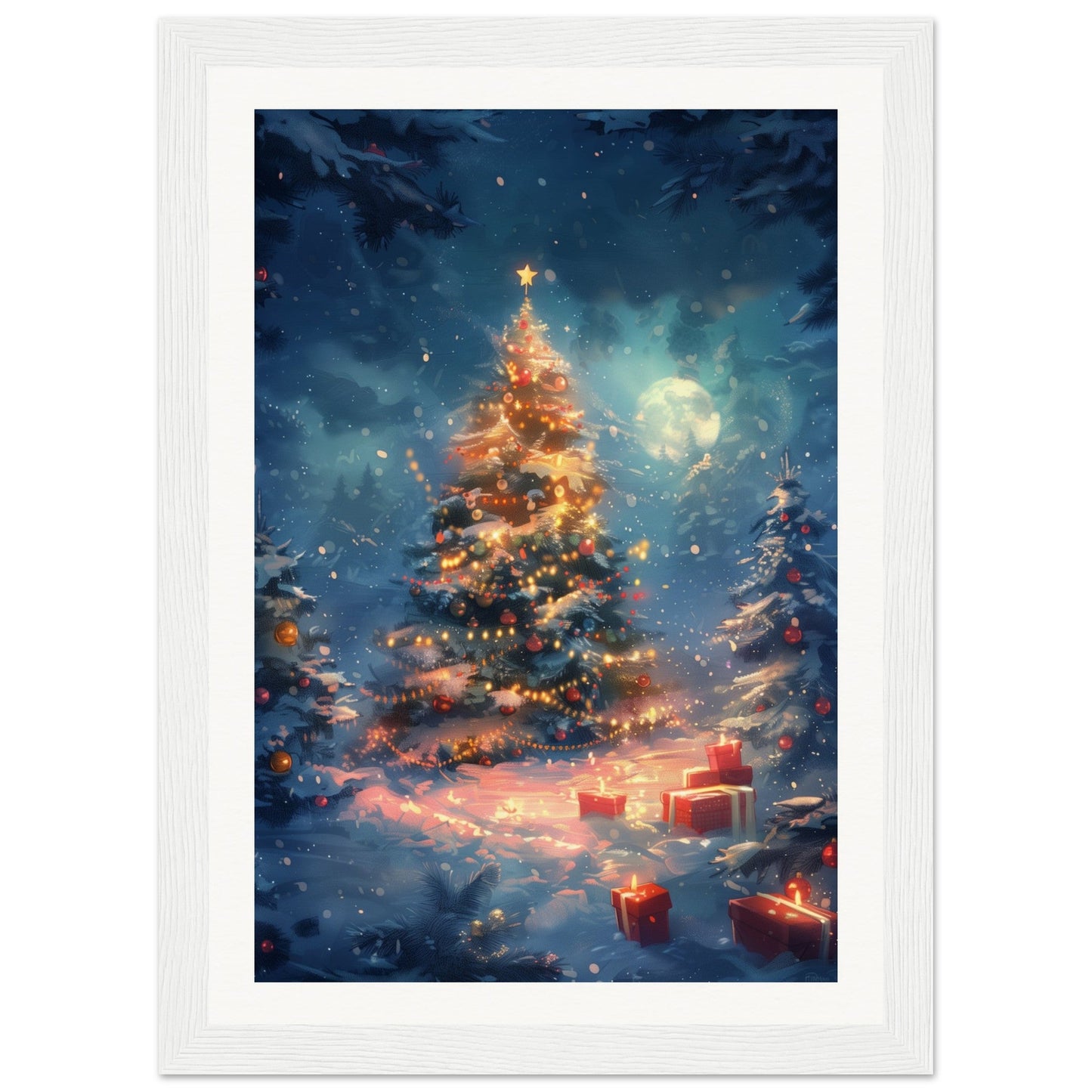 Poster Noël Maternelle ( 21x29.7-cm-Bois-blanc)