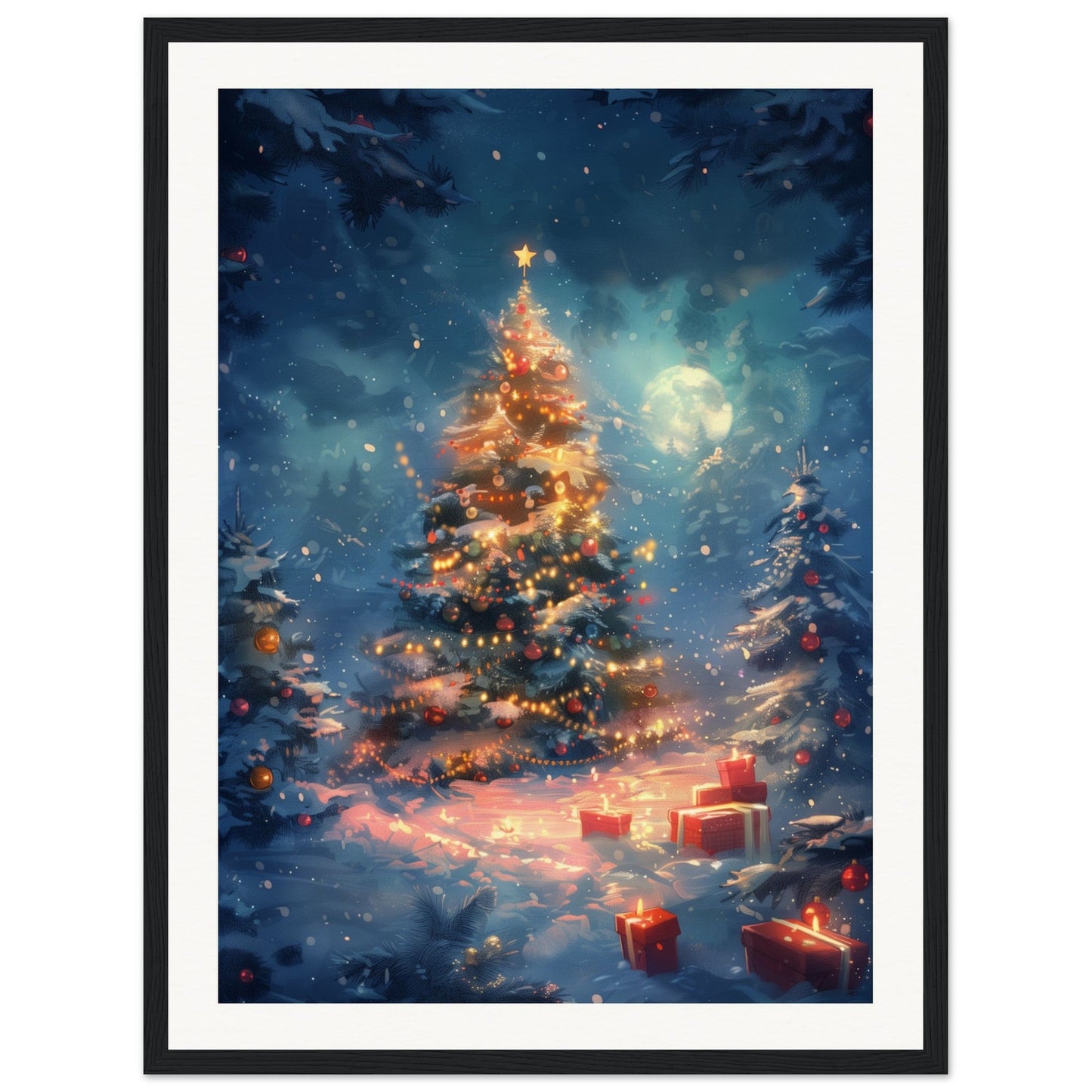 Poster Noël Maternelle ( 45x60-cm-Bois-noir)