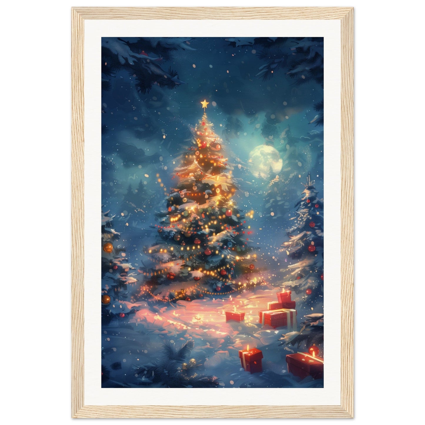 Poster Noël Maternelle ( 30x45-cm-Bois-clair)