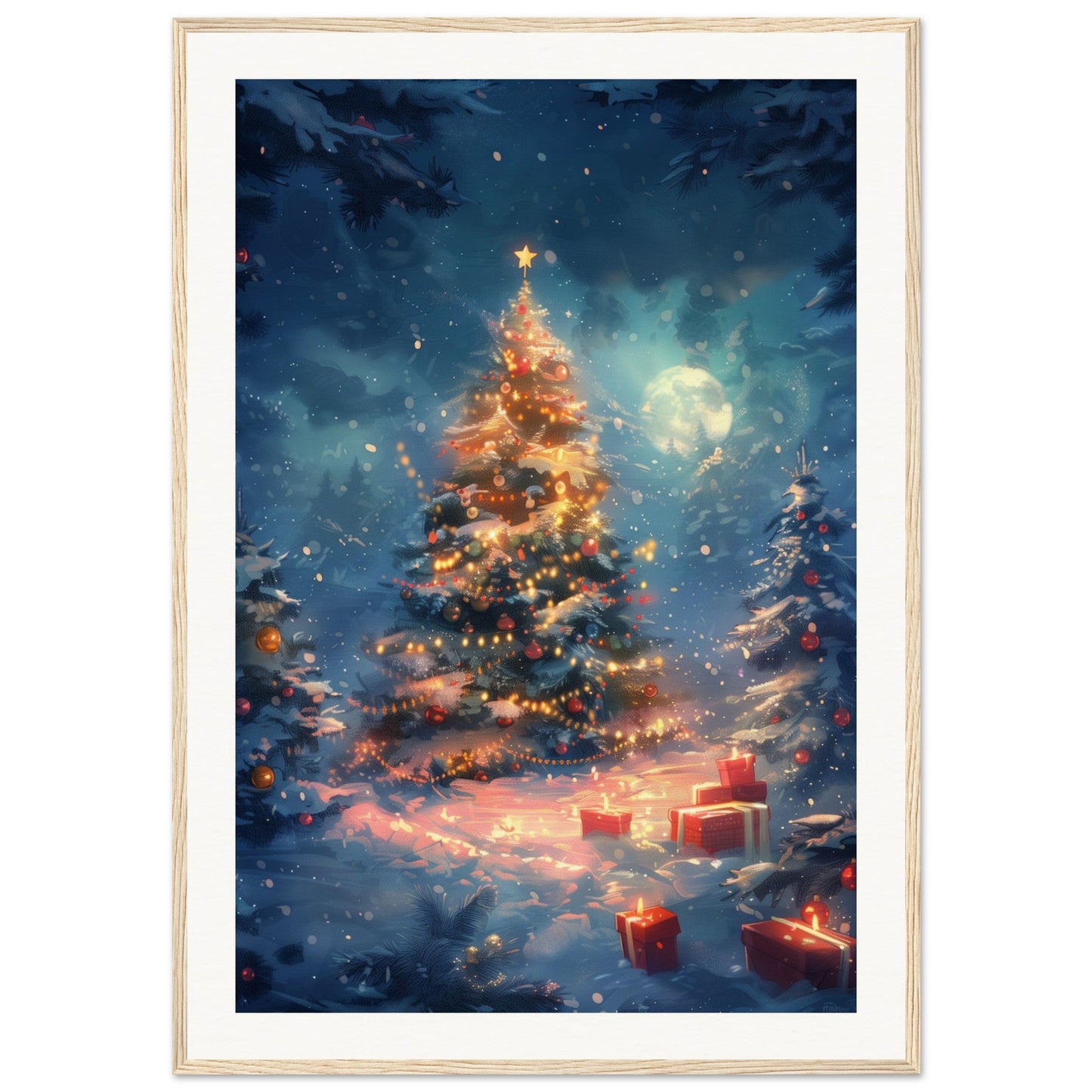 Poster Noël Maternelle ( 70x100-cm-Bois-clair)