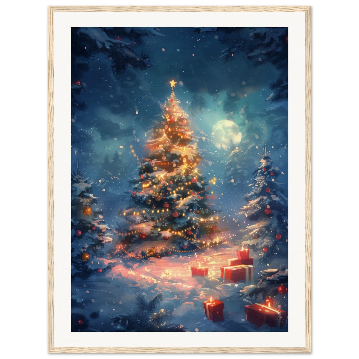 Poster Noël Maternelle ( 60x80-cm-Bois-clair)