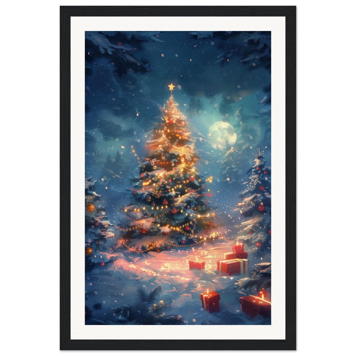 Poster Noël Maternelle ( 30x45-cm-Bois-noir)