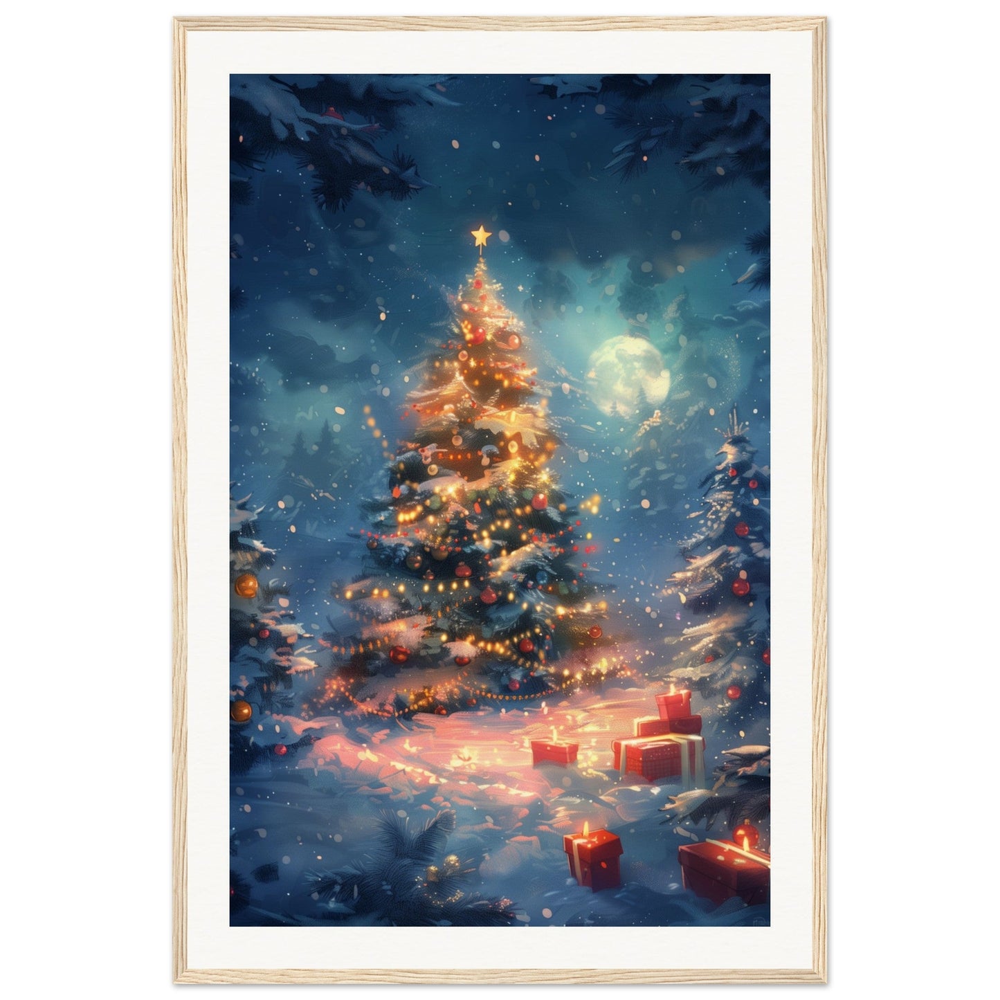 Poster Noël Maternelle ( 60x90-cm-Bois-clair)