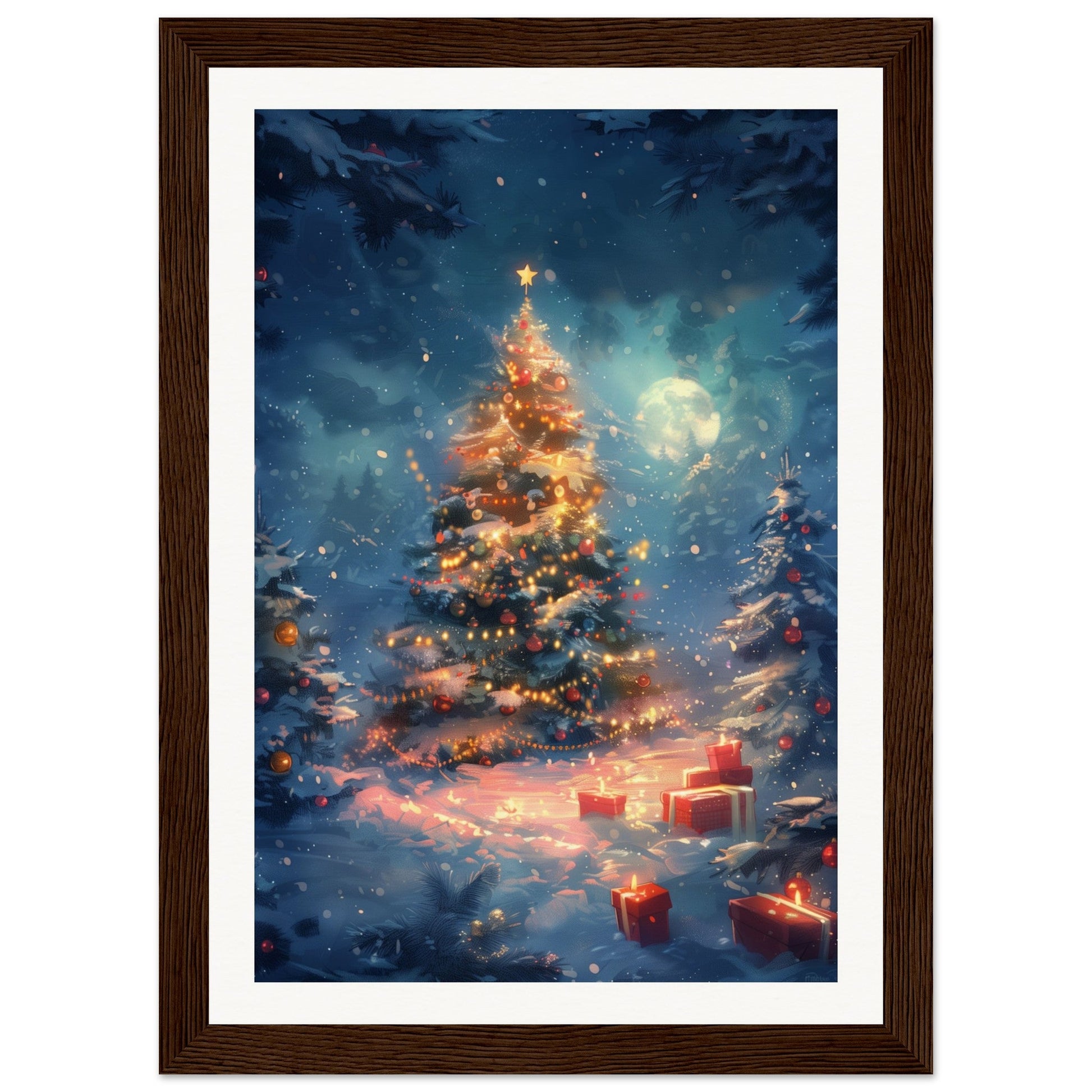 Poster Noël Maternelle ( 21x29.7-cm-Bois-foncé)