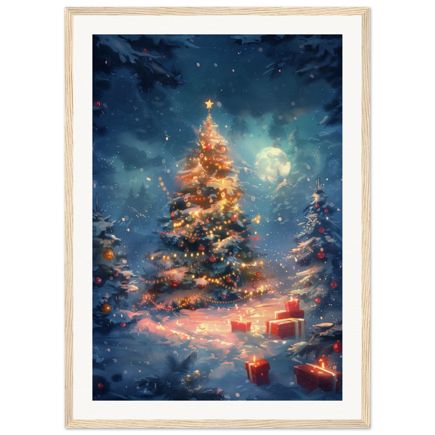 Poster Noël Maternelle ( 50x70-cm-Bois-clair)