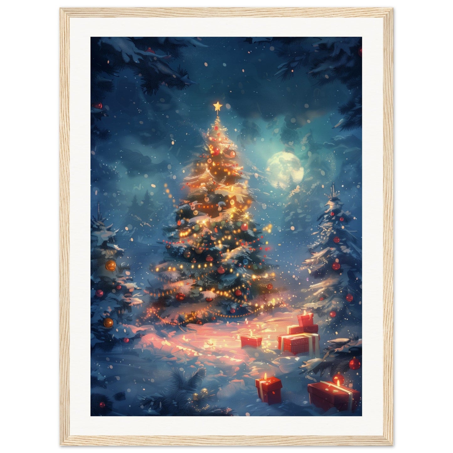 Poster Noël Maternelle ( 45x60-cm-Bois-clair)