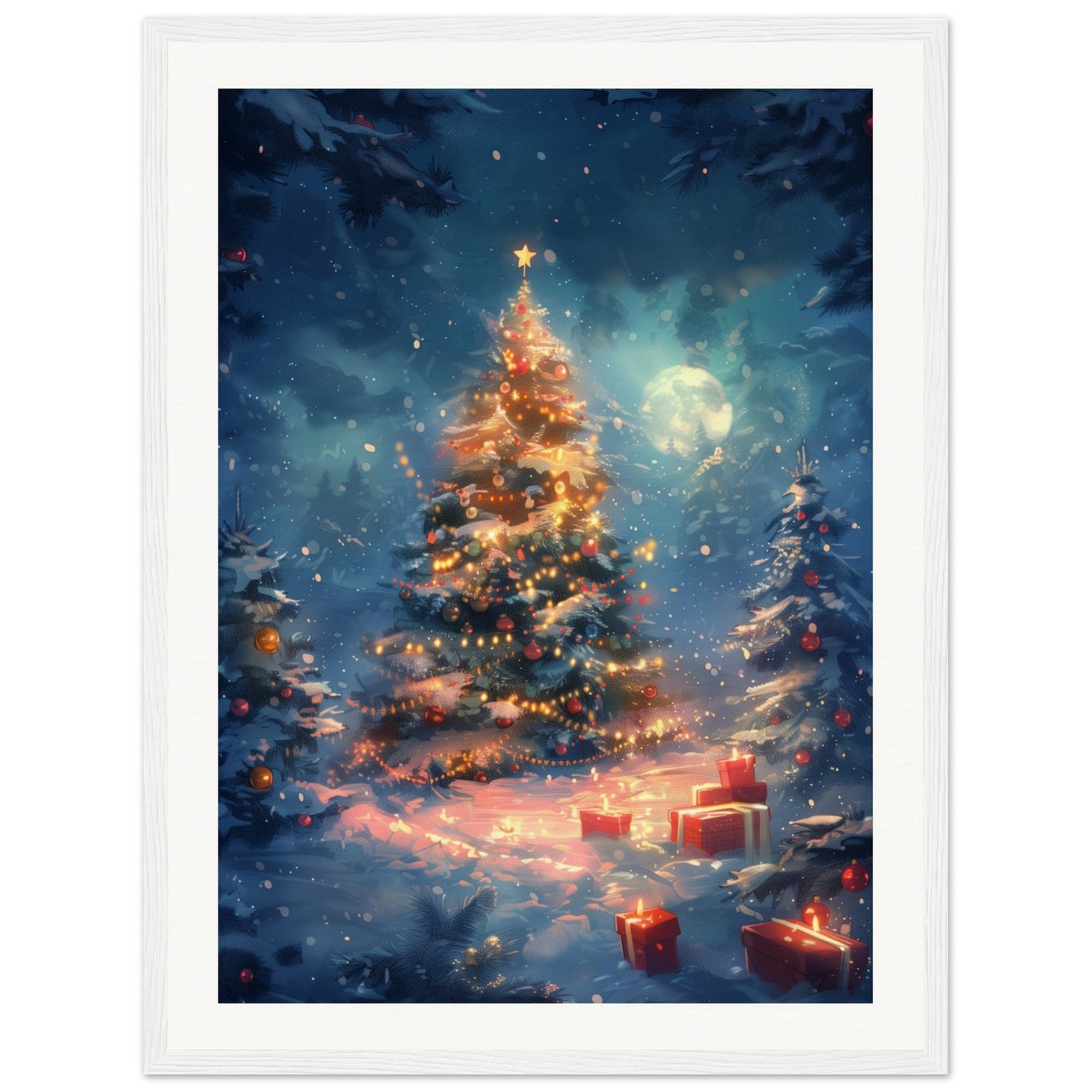 Poster Noël Maternelle ( 45x60-cm-Bois-blanc)