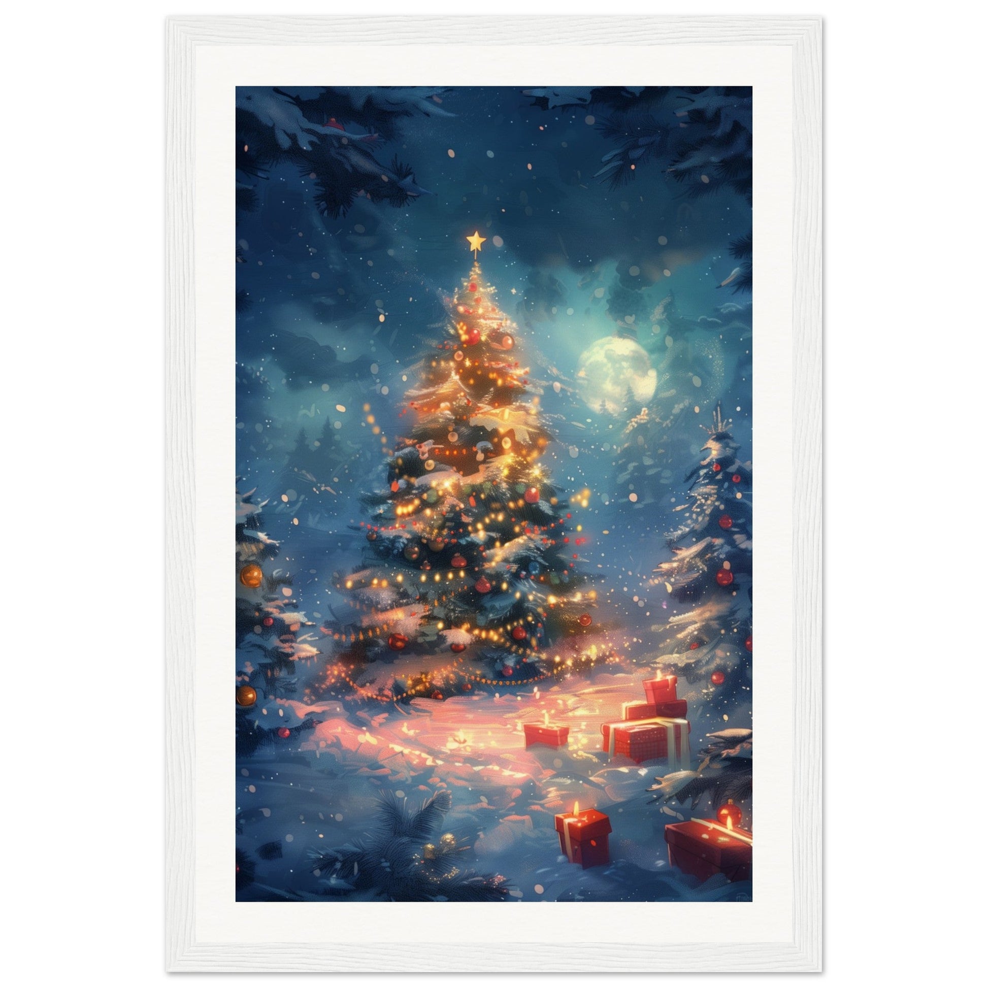 Poster Noël Maternelle ( 30x45-cm-Bois-blanc)