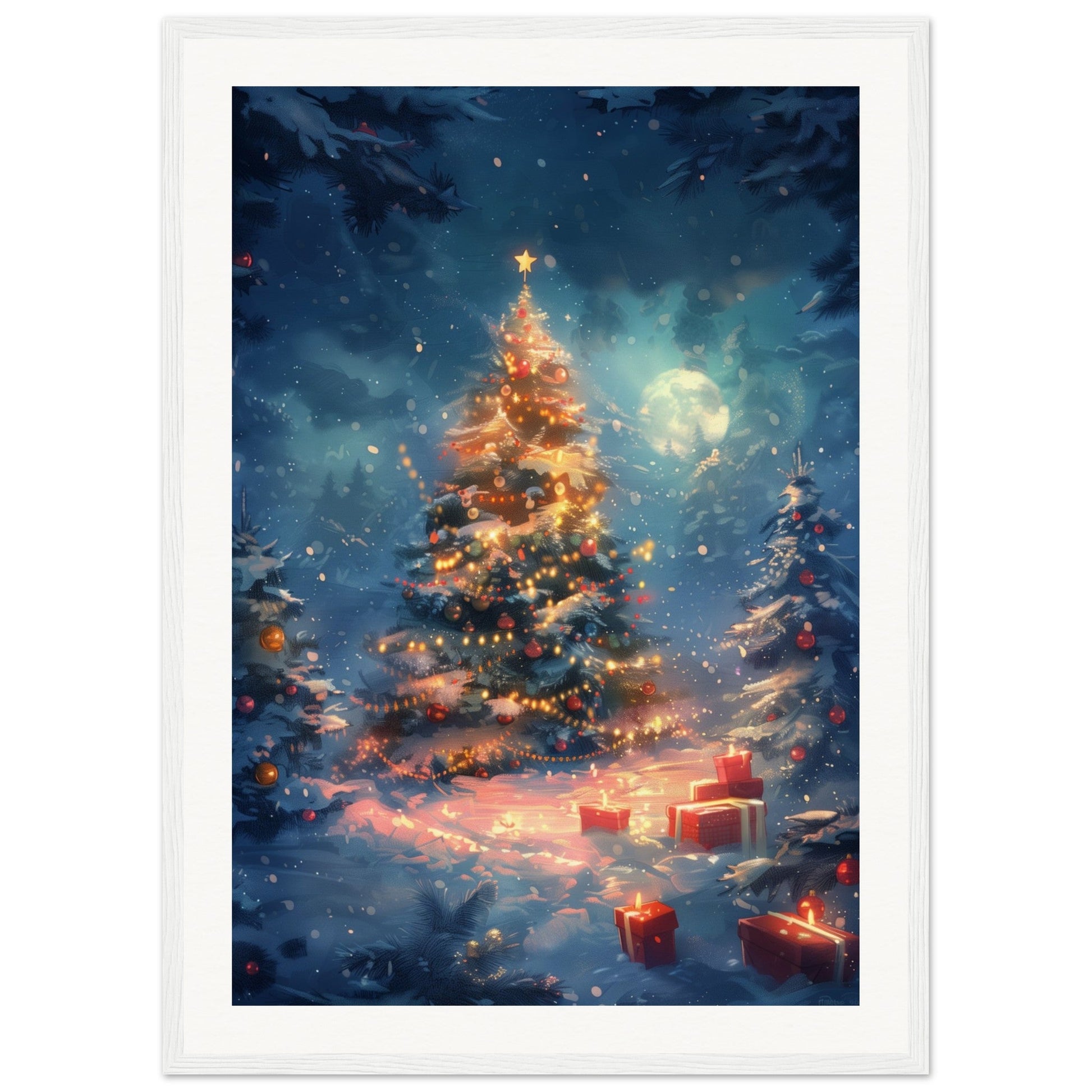 Poster Noël Maternelle ( 50x70-cm-Bois-blanc)