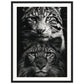 Poster Noir et Blanc Animaux ( 45x60-cm-Bois-noir)