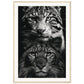 Poster Noir et Blanc Animaux ( 70x100-cm-Bois-clair)