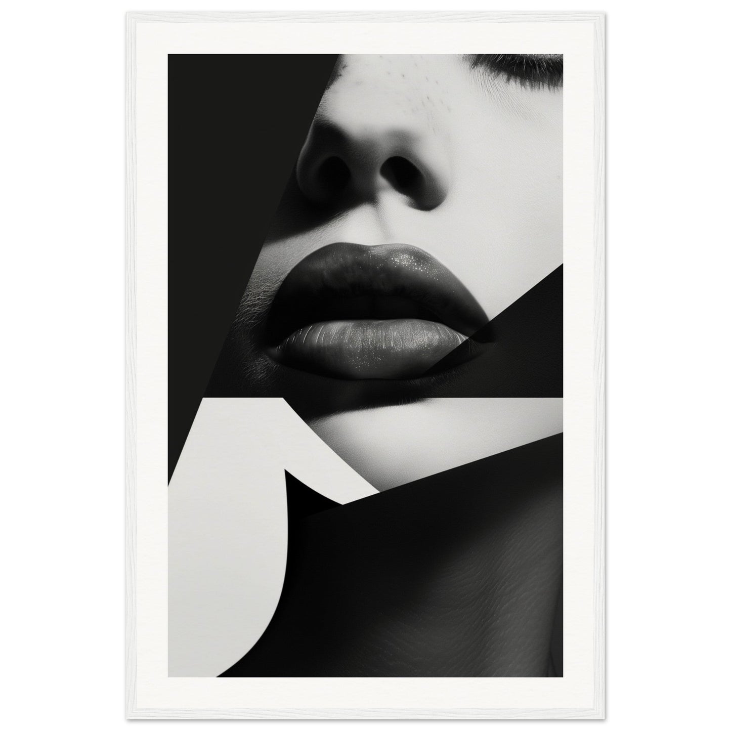 Poster Noir et Blanc Design ( 60x90-cm-Bois-blanc)