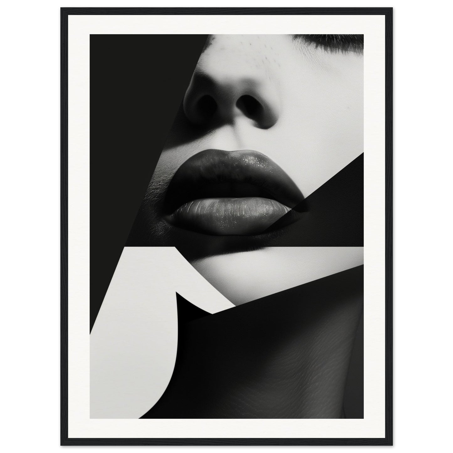 Poster Noir et Blanc Design ( 60x80-cm-Bois-noir)