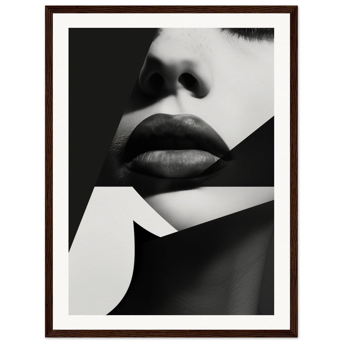 Poster Noir et Blanc Design ( 45x60-cm-Bois-foncé)