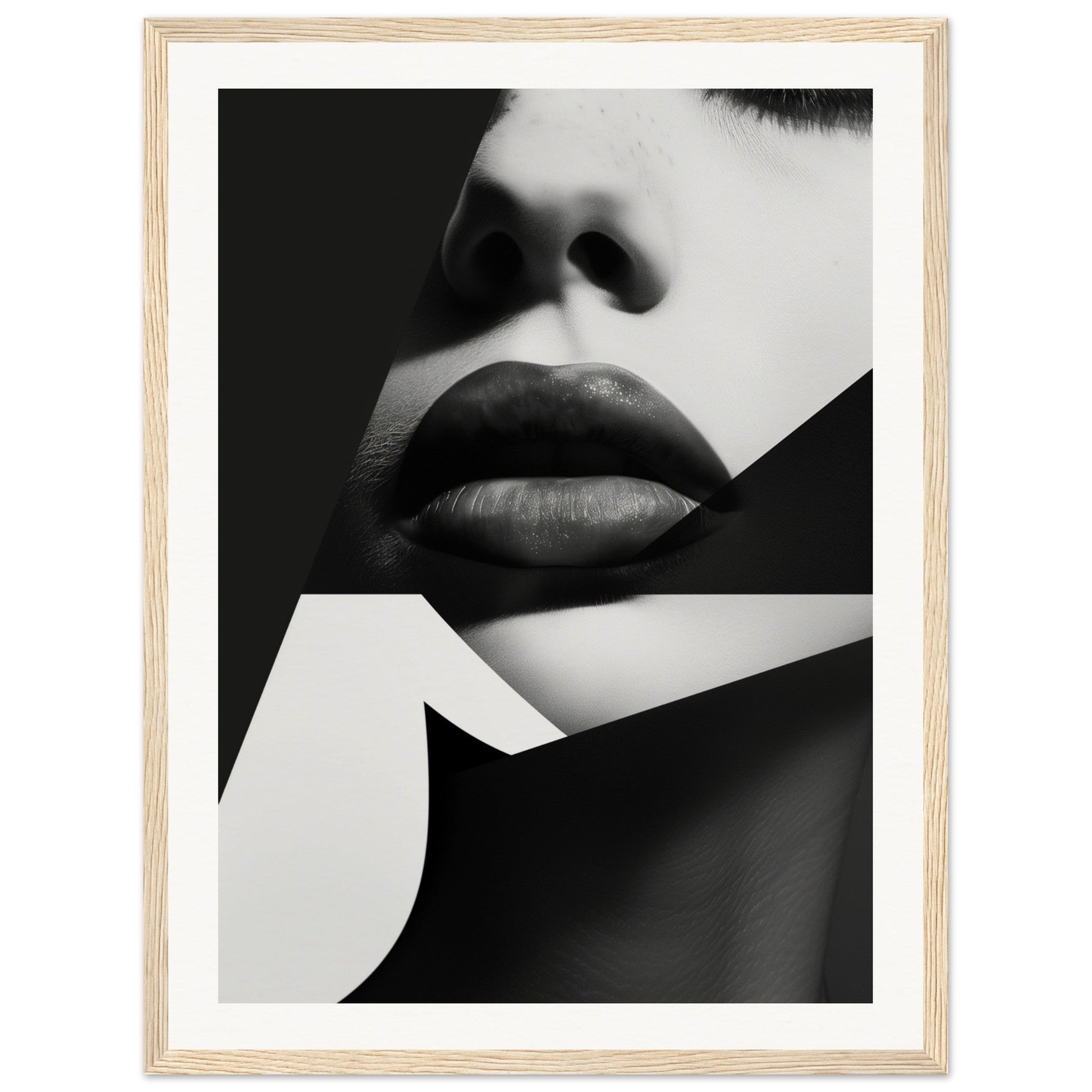 Poster Noir et Blanc Design ( 45x60-cm-Bois-clair)