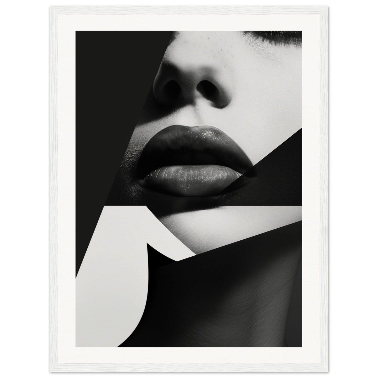 Poster Noir et Blanc Design ( 45x60-cm-Bois-blanc)