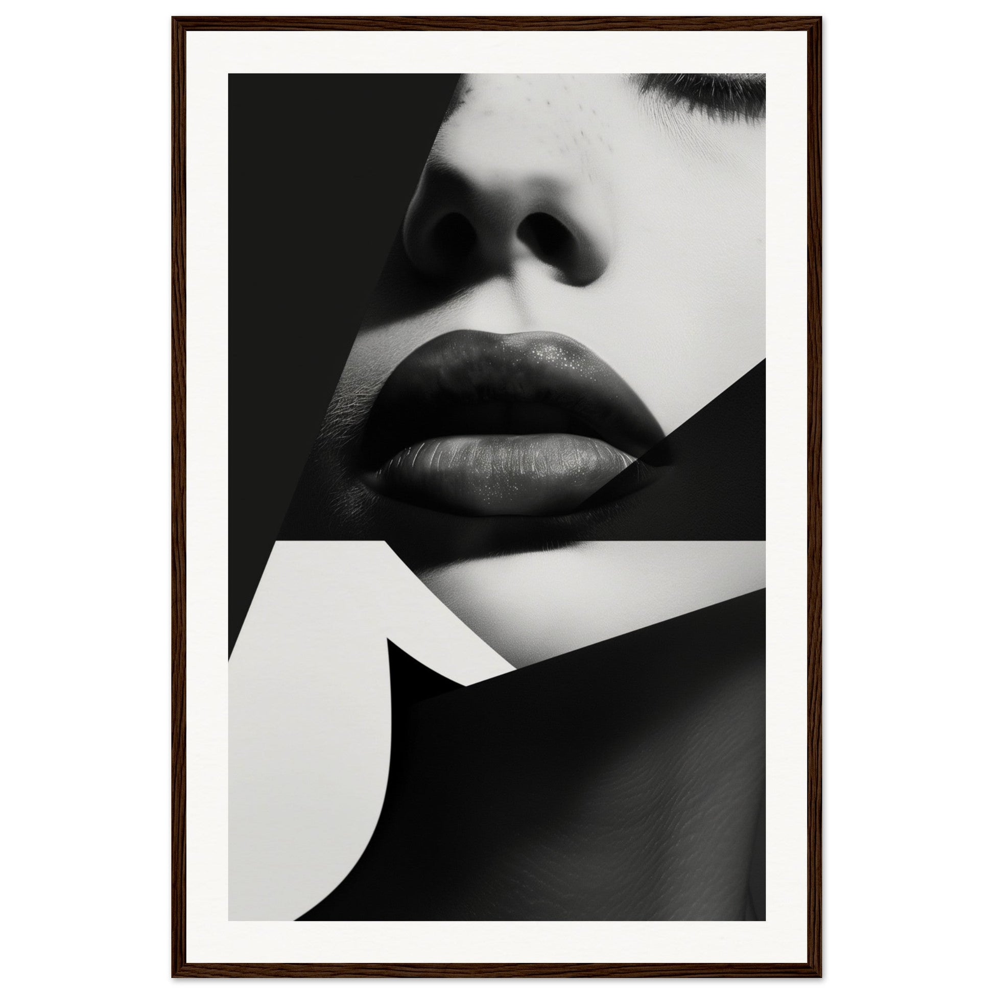 Poster Noir et Blanc Design ( 60x90-cm-Bois-foncé)