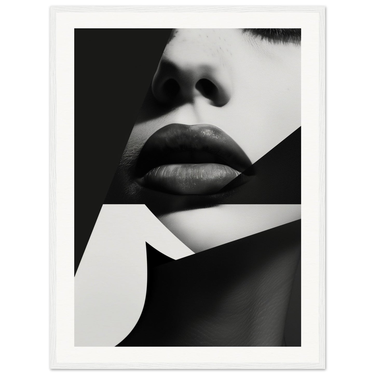 Poster Noir et Blanc Design ( 60x80-cm-Bois-blanc)