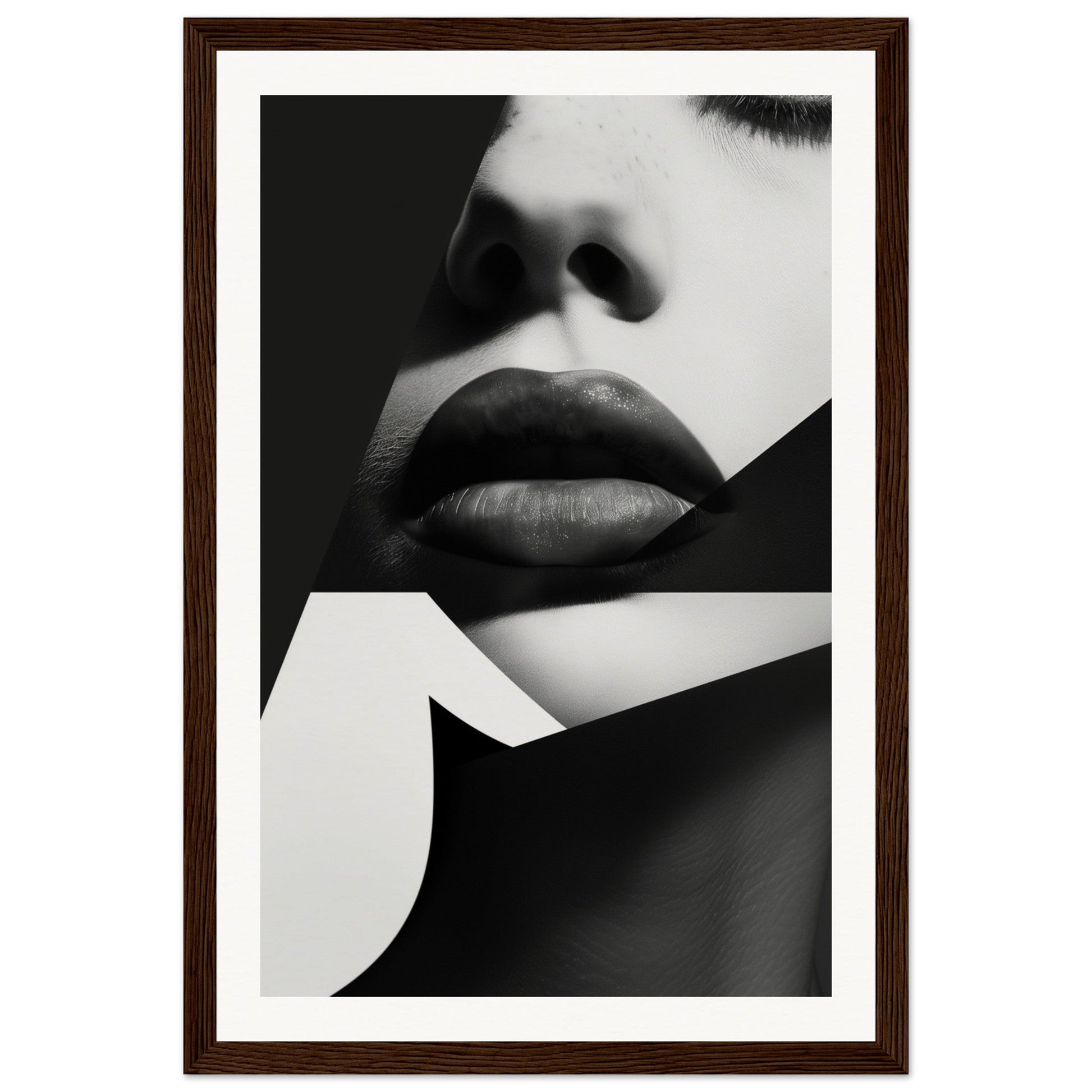 Poster Noir et Blanc Design ( 30x45-cm-Bois-foncé)