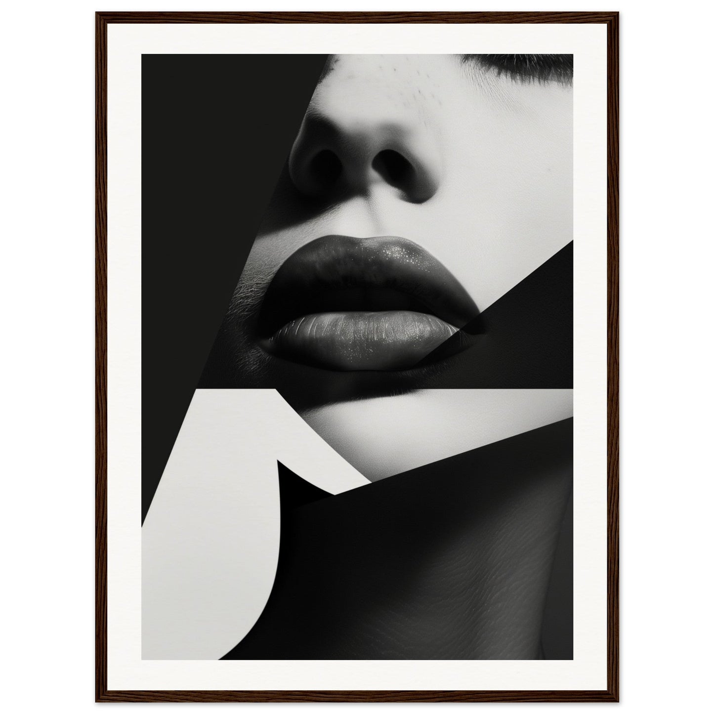 Poster Noir et Blanc Design ( 60x80-cm-Bois-foncé)