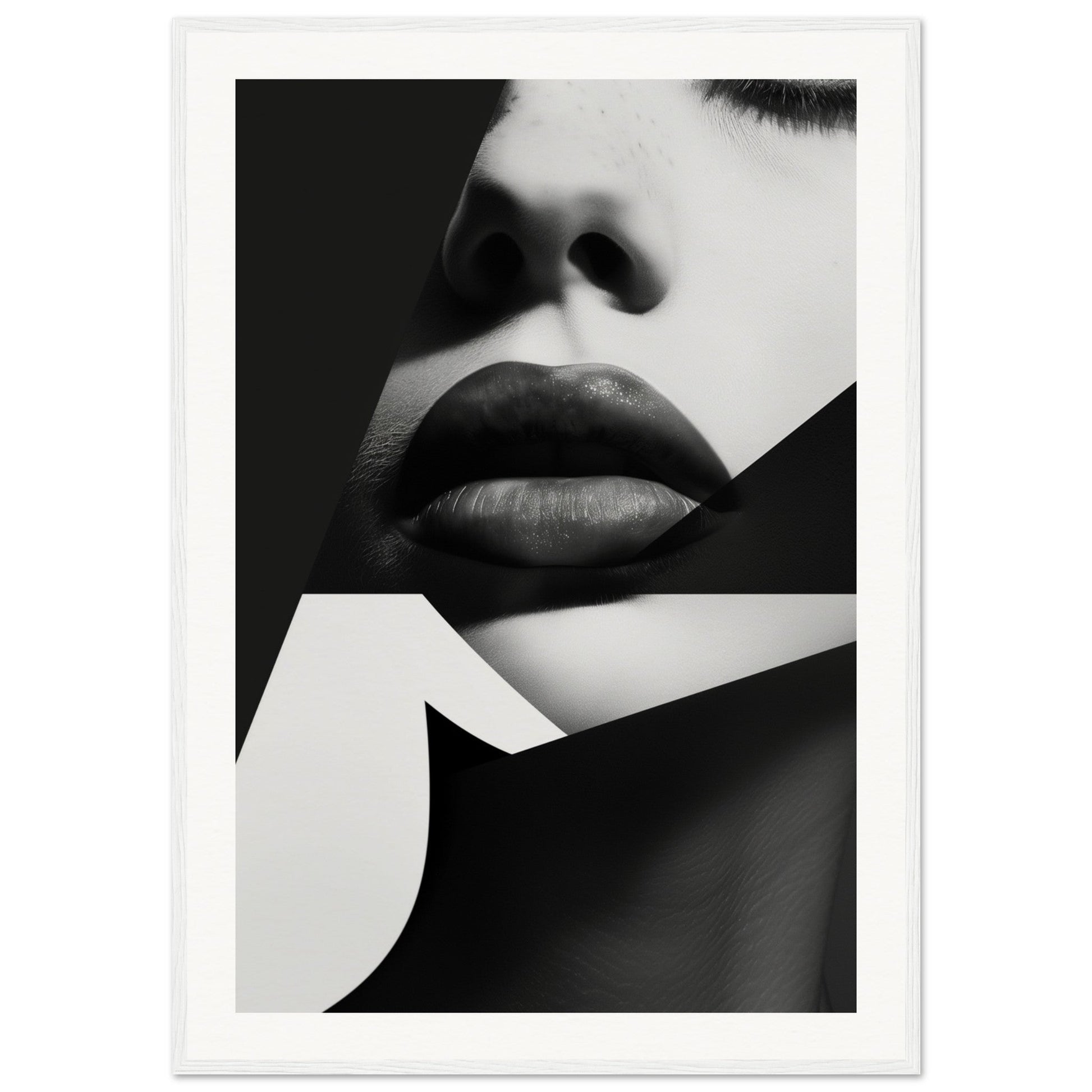 Poster Noir et Blanc Design ( 70x100-cm-Bois-blanc)