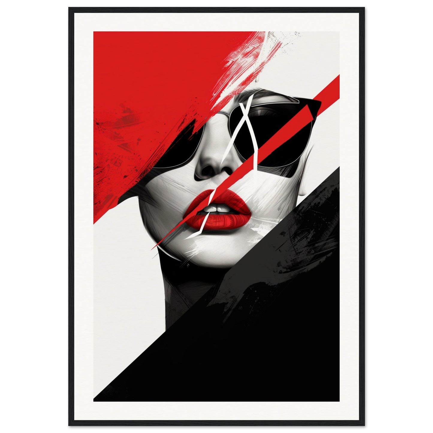 Poster Noir et Blanc Élégance ( 70x100-cm-Bois-noir)